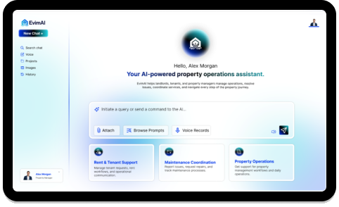 EvimAI AI-powered property operations assistant
